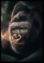 Jungle Gorilla A2 botanische jungle dieren poster