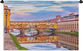 Wandkleed Florence  - Ponte Vecchio in de Italiaanse stad Florence Wandkleed katoen 150x100 cm - Wandtapijt met foto