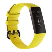 Fitbit Charge 3 & 4 Sport Band Met Gesp  Geel - Maat: SM