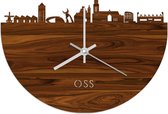 Skyline Klok Oss Palissander hout - Ø 40 cm - Woondecoratie - Wand decoratie woonkamer - WoodWideCities