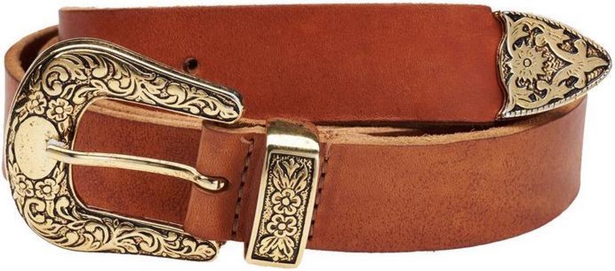 Elvy Fashion - Plain Belt Women 30839 - Cognac Gold - One Size