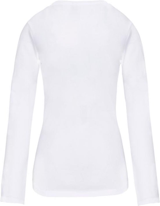 Set van 3 Dames-t-shirt ronde hals lange mouwen Wit maat S | bol.com