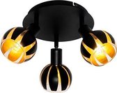 QAZQA melone - Moderne Plafondspot | Spotje | Opbouwspot - 3 lichts - Ø 370 mm - Zwart -  Woonkamer | Slaapkamer | Keuken