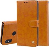 Zakelijke stijl olie wax textuur horizontale flip lederen tas voor Geschikt voor Xiaomi Redmi Note 5 Pro, met houder & kaartsleuven & portemonnee (bruin)