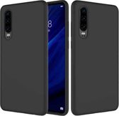 Effen kleur vloeibaar siliconen schokbestendig hoesje met volledige dekking voor Huawei P30 (zwart)