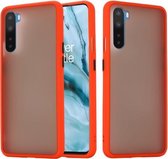Voor OnePlus Nord Skin Hand Feeling Series Shockproof Frosted PC + TPU beschermhoes (rood)