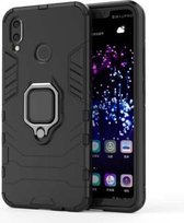 PC + TPU schokbestendige beschermhoes voor Huawei Nova 3i, met magnetische ringhouder (zwart)