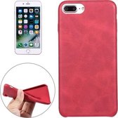 Voor iPhone 8 Plus & 7 Plus Crazy Horse textuur lederen oppervlak Zachte TPU beschermende achterkant van de behuizing (rood)