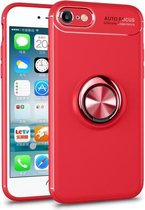 Metalen ringhouder 360 graden roterende TPU-hoes voor iPhone 6 & 6s (rood)