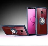 Krasbestendige TPU + acryl ringbeugel beschermhoes voor Galaxy S9 (marineblauw)