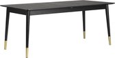 Rowico Fenwood Uitschuifbare Eettafel - L180 X B90 X H75 Cm - Zwart Tafelblad