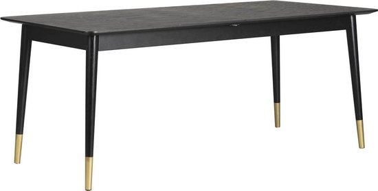 Rowico Fenwood Uitschuifbare Eettafel – L180 X B90 X H75 Cm – Zwart Tafelblad