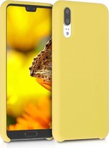 kwmobile telefoonhoesje voor Huawei P20 - Hoesje met siliconen coating - Smartphone case in mat geel