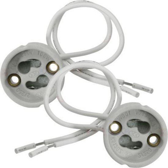 GU10 fitting - connector + 15 cm snoer - Set van 2 stuks | bol.com