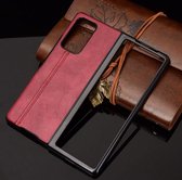 Mobigear Hoesje geschikt voor Samsung Galaxy Z Fold 2 Telefoonhoesje | Mobigear Stitch Backcover | Galaxy Z Fold 2 Case | Back Cover - Rood