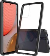 Mobigear Hoesje geschikt voor Samsung Galaxy A72 Telefoonhoesje Hardcase | Mobigear Crystal Backcover | Galaxy A72 Case | Back Cover - Transparant / Zwart