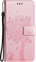 Samsung Galaxy S21 Plus Hoesje - Mobigear - Tree Serie - Kunstlederen Bookcase - Roségoud - Hoesje Geschikt Voor Samsung Galaxy S21 Plus