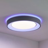 Lindby - LED plafondlamp - RGB - met dimmer - CCT  - 1licht - metaal, kunststof - H: 8.5 cm - wit, donkergrijs - Inclusief lichtbron