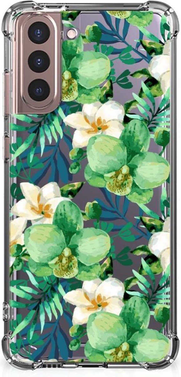 Samsung Galaxy S21 Plus Case Orchidee Groen