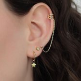 OZZ Silver & Gold - Twinkle Star Hoop Earrings - Vergulde Oorringen