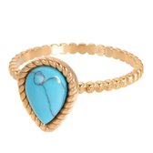 IXXXI jewelry Vulring Magic Turquoise goudkleurig 2mm - maat 20