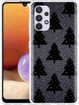 Hoesje Geschikt voor Samsung Galaxy A32 4G Snowy Christmas Trees