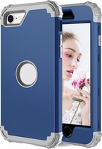 Voor iPhone SE 2020 siliconen + pc driedelige anti-drop mobiele telefoon bescherming bback cover (blauw)