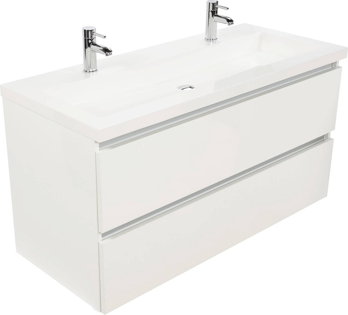 Saqu Gaia Badkamermeubel Set - 120x52 cm - Voorgemonteerd - Wit - Wastafelmeubel - Badmeubel