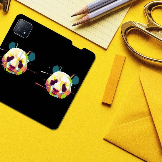 Conception de cas OPPO A73 5G Phone bag Sinterklaas Gift Panda Color