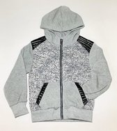 S&C vest - met imitatieleren accenten - lichtgrijs - maat 110/116 ( 6 jaar)