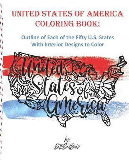 United States of America Coloring Book Outline of Each of the Fifty U.S