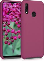 kwmobile telefoonhoesje voor Huawei P Smart (2019) - Hoesje met siliconen coating - Smartphone case in granaatappelrood