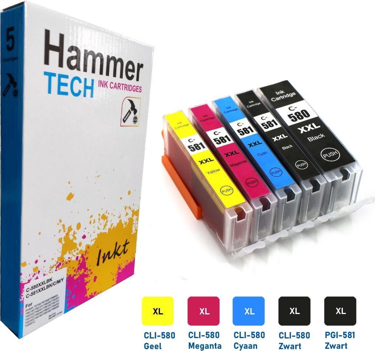 HammerTECH Canon inktcartridge - PGI-580XL / CLI-581XL - set van 5