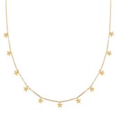 Essentialistics - Ketting sterretjes - Goud - Stainless steel (verkleurt niet) - Verlengkettinkje