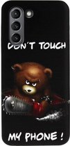 ADEL Siliconen Back Cover Softcase Hoesje Geschikt voor Samsung Galaxy S21 - Don't Touch My Phone Beren