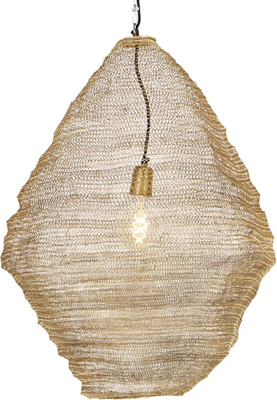 QAZQA nidum - Lampe à suspension - 1 lumière - Ø 600 mm - Or/ laiton