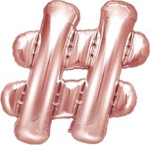 PARTYDECO - Aluminium roségouden hashtag ballon - Decoratie > Ballonnen
