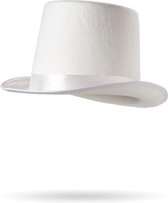 Atixo - Top Hat Kostuum Hoed - Wit