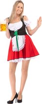 Original Replicas - Boeren Tirol & Oktoberfest Kostuum - Korte Rode Sexy Beierse Mabel Dirndl Oktoberfest Bier Tirol - Vrouw - rood,zwart - Large - Bierfeest - Verkleedkleding