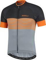 Rogelli Boost Fietsshirt - Korte Mouwen - Heren - Grijs, Zwart, Oranje - Maat M