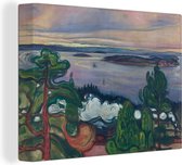Canvas Schilderij Treinrook - Edvard Munch - 120x90 cm - Wanddecoratie