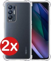 Oppo Find X3 Neo Hoesje Siliconen Shock Proof Case Transparant - Oppo X3 Neo Hoesje Cover Extra Stevig - Transparant - 2 PACK