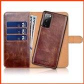 2-in-1 iPhone 12 Leren Wallet Hoesje iPhone 12 - Bruin - 3 Pasjes - Leer - Geschikt voor iPhone 12 - Hoesje | Wallet | Bookcase | Cover | Achterkant | Hoes | iPhone 12 Hoesje