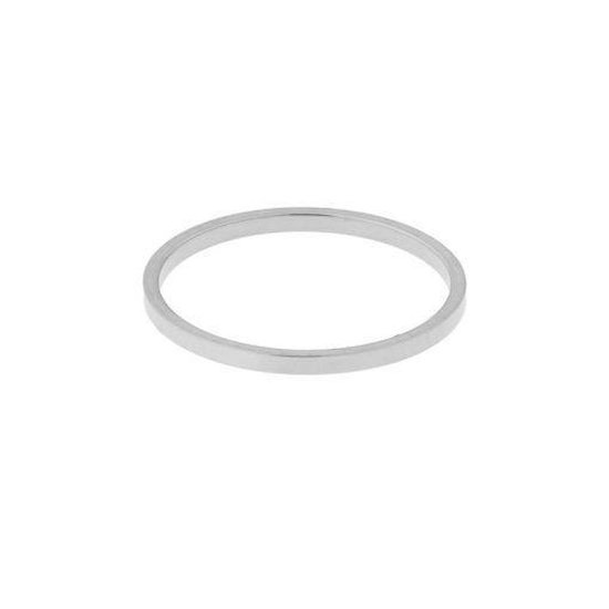 Ring basic vierkant smal - Maat 19 - Zilver - Stainless steel (verkleurt niet)