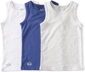 Little Label Hemd Jongens - 3 Stuks - Maat 158-164 - Wit, Blauw, Grijs - Zachte BIO Katoen