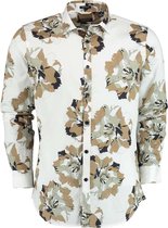 Dstrezzed - Overhemd Camo Flower Off-White - L - Heren - Modern-fit