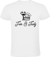 Fun & tasty Heren t-shirt | gezellig | eten | drinken | feesten | festival | grappig | cadeau | Wit