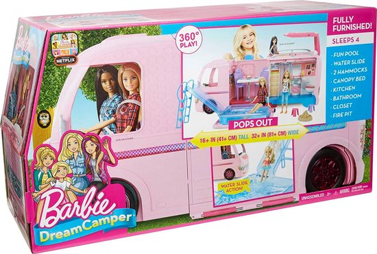 Barbie - mega camping-car, poupees