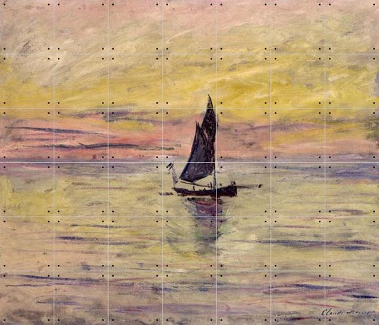 IXXI The Sailing Boat - Evening Effect - Claude Monet - Wanddecoratie - 120