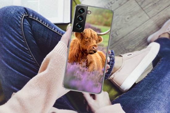 Coque Samsung Galaxy S22 Plus - Highlander écossais - Marron - Buissons - Coque de téléphone en Siliconen